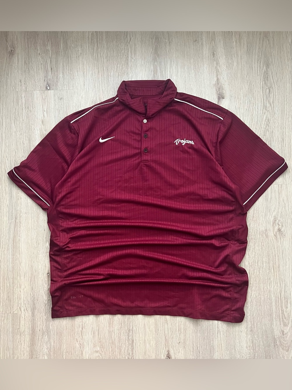 Vintage Y2K Nike USC Trojans Polo Shirt Mens XL Red Dri-FIT Short Sleeve NCAA